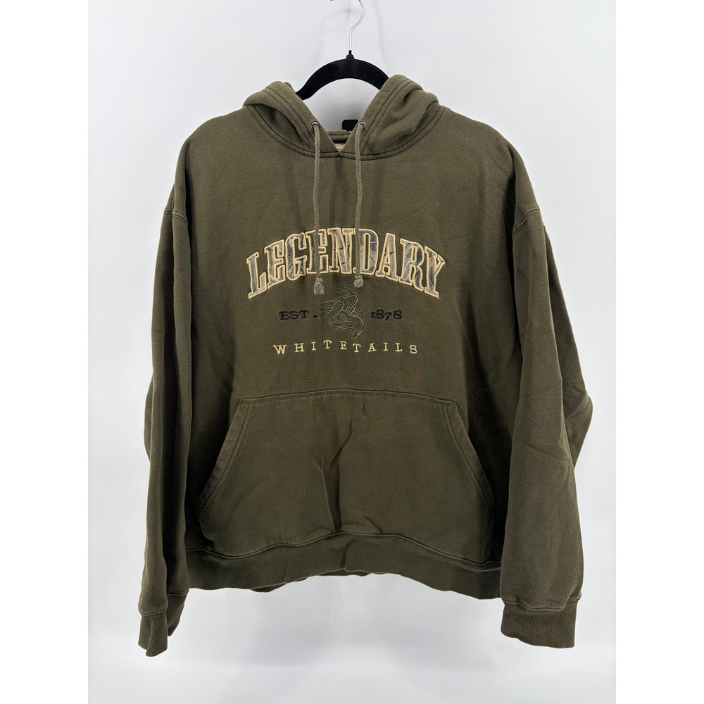 Legendary Whitetails, Olive Green Pullover Hoodie, Men's Size XL, Pre-Owned